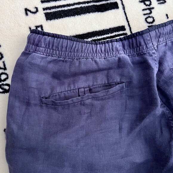 Z Zegna 100% Linen Relaxed Deep Blue Drawstring Trousers Pants - Picture 3 of 7